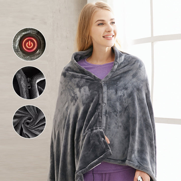 Warmteparadijs™ USB-verwarmde omslagdoek van fleece met drie standen