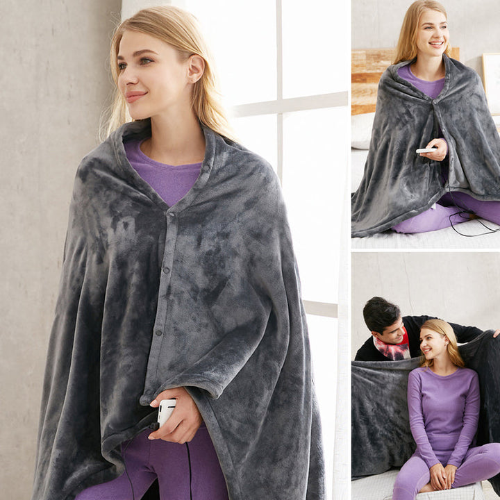 Warmteparadijs™ USB-verwarmde omslagdoek van fleece met drie standen