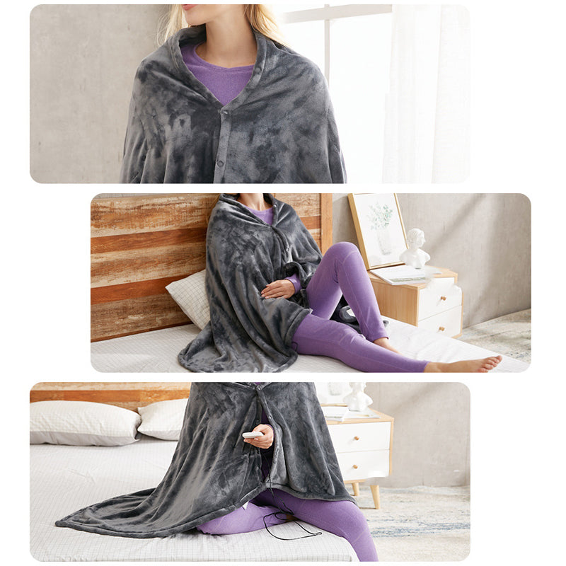 Warmteparadijs™ USB-verwarmde omslagdoek van fleece met drie standen