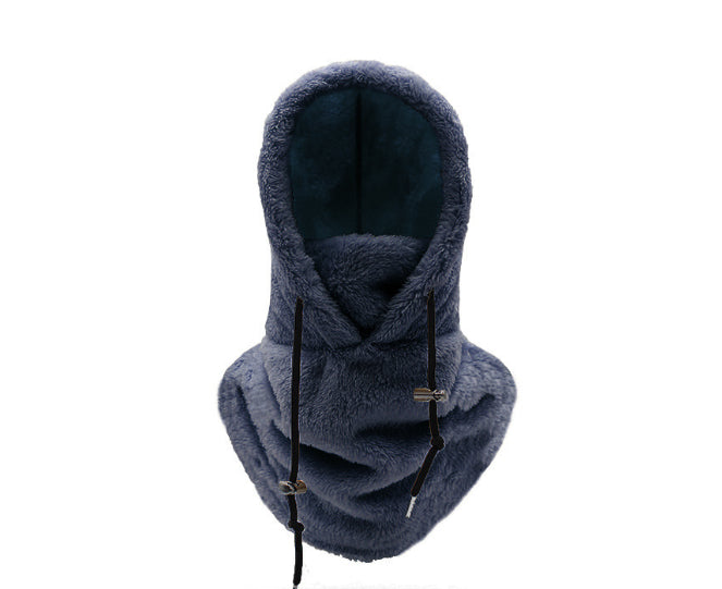 Pluche bivakmuts met nekwarmer