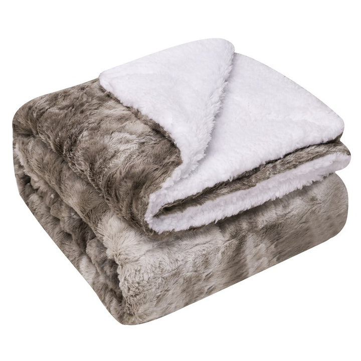 Dikke fleece deken met sherpa achterkant