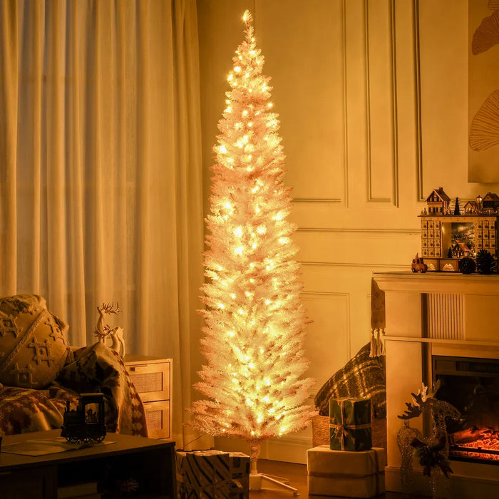 Warmteparadijs Roze potloodkerstboom 210 cm met 200 warmwitte leds