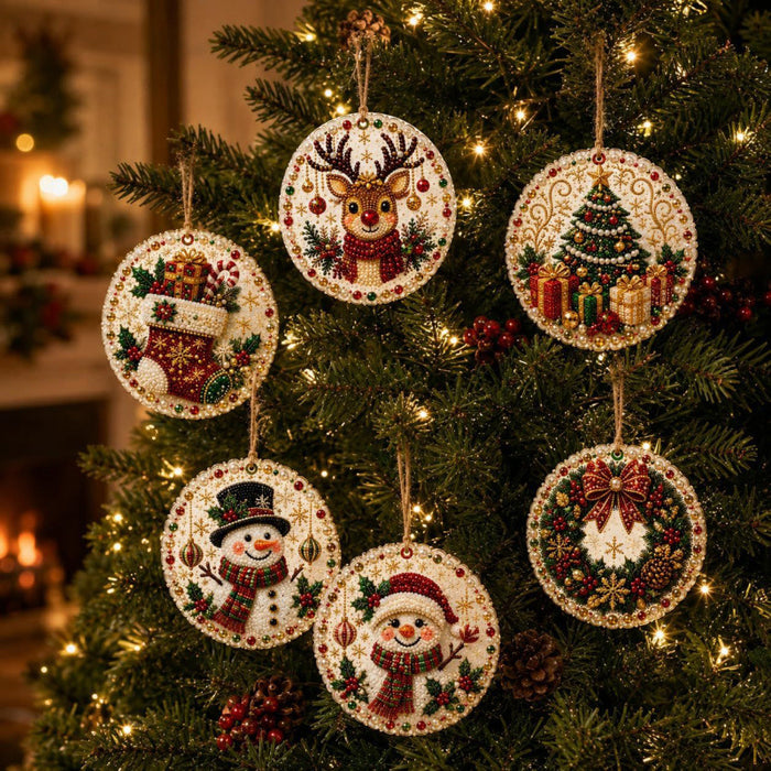 Warmteparadijs Houten kerstballen om zelf te versieren, set van 6