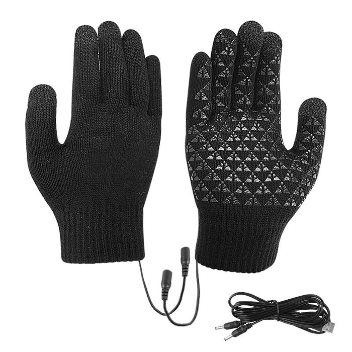 Warmteparadijs Gebreide USB-handschoenen met verwarming en touchscreen
