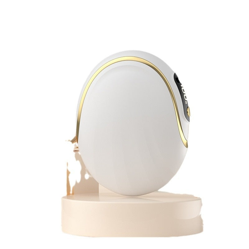 Eivormige oplaadbare handwarmer met display