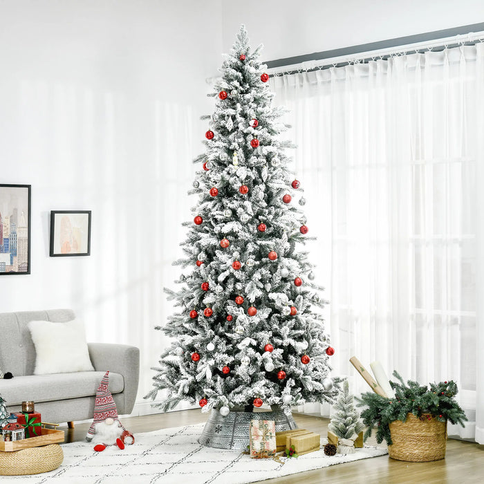 Warmteparadijs Besneeuwde kunstkerstboom 270 cm met hangende takken