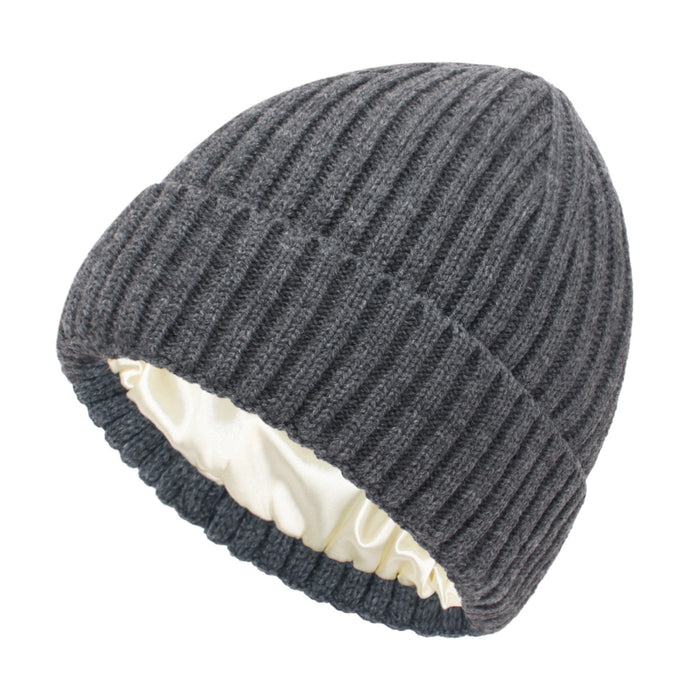 Warmteparadijs Geribde beanie met haarvriendelijke satijnen voering