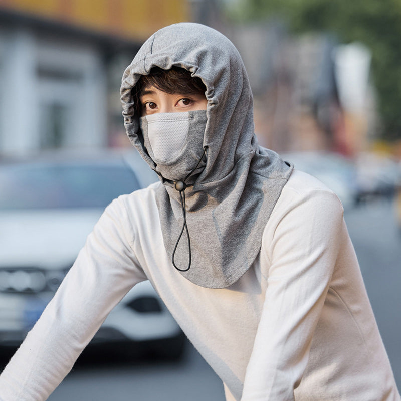 Warmteparadijs™ Winddicht gezichtsmasker met capuchon en nekwarmer voor fietsen