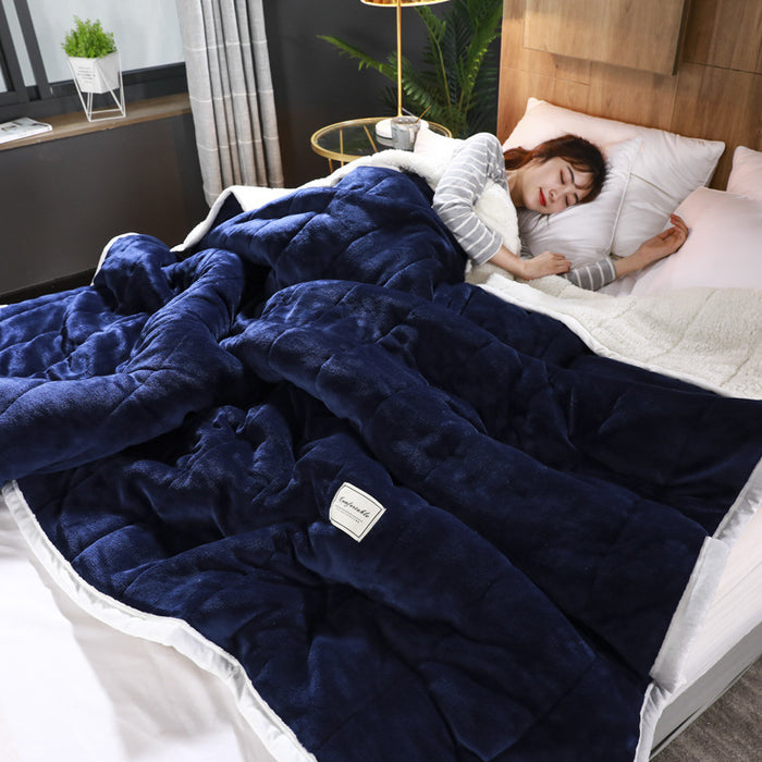 Warmteparadijs Extra dikke drielaagse fleece deken met sherpa voering
