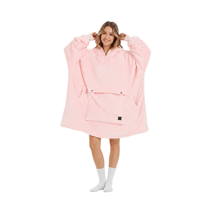 Warmteparadijs™ Verwarmde hoodie-deken met 3 warmtezones en dikke flanel