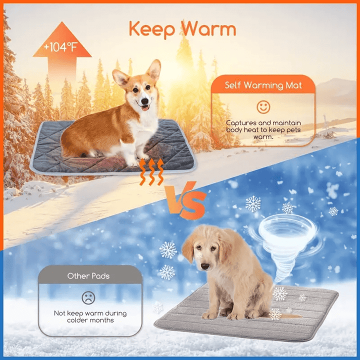 Warmteparadijs™ Zelfverwarmend ligkussen voor hond en kat met antislip onderkant