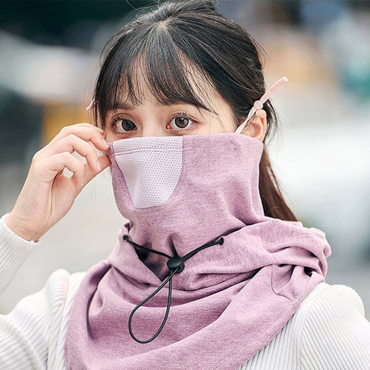 Warmteparadijs™ Winddicht gezichtsmasker met capuchon en nekwarmer voor fietsen