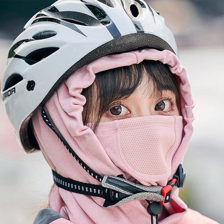 Warmteparadijs™ Winddicht gezichtsmasker met capuchon en nekwarmer voor fietsen