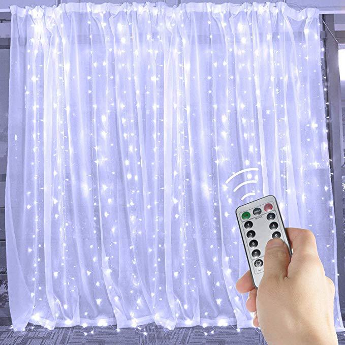 Led-lichtgordijn voor het raam met USB en 8 lichtstanden