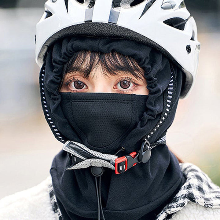 Warmteparadijs™ Winddicht gezichtsmasker met capuchon en nekwarmer voor fietsen