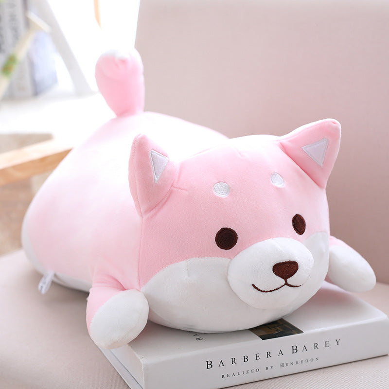 Bruine Shiba Inu knuffel met slapend gezicht