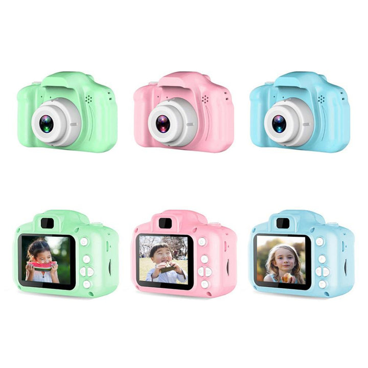 Blauwe digitale kindercamera met scherm