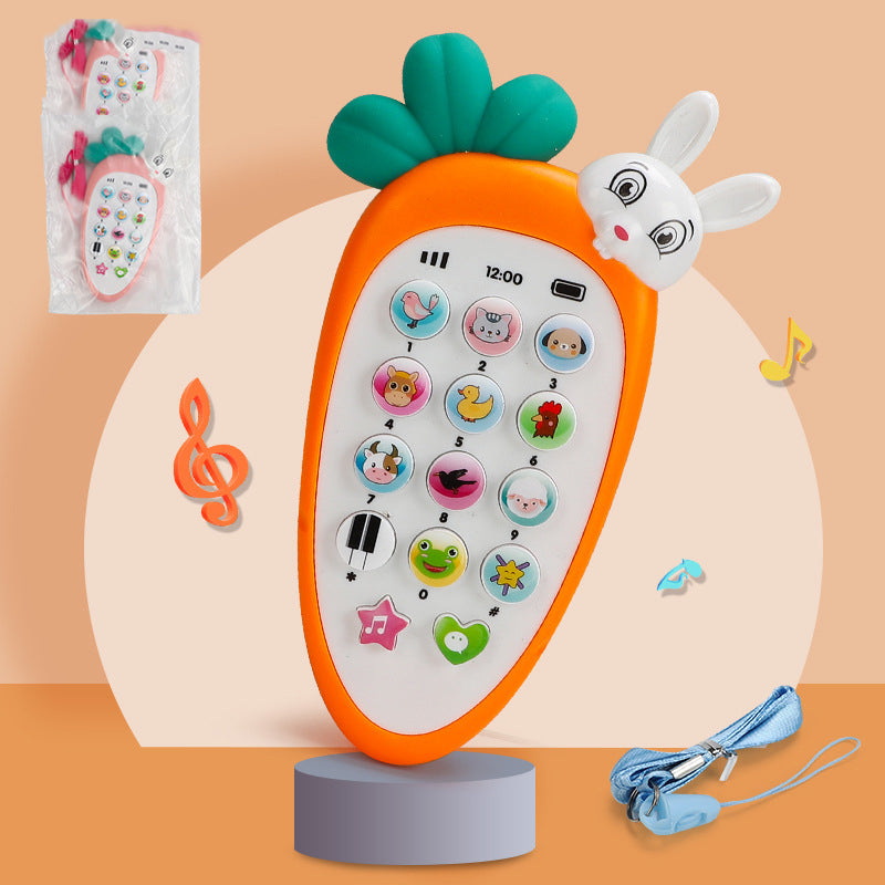 Oranje wortel speelgoedtelefoon voor baby's