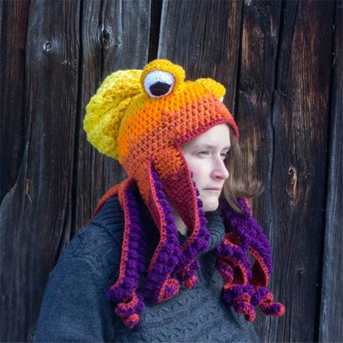 Warmteparadijs Gehaakte octopusmuts met krullende tentakels
