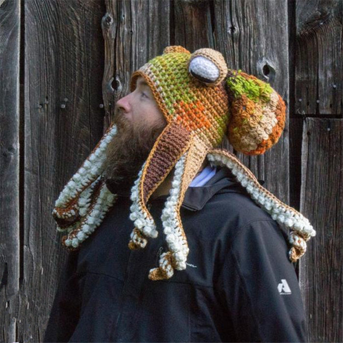 Warmteparadijs Gehaakte octopusmuts met krullende tentakels