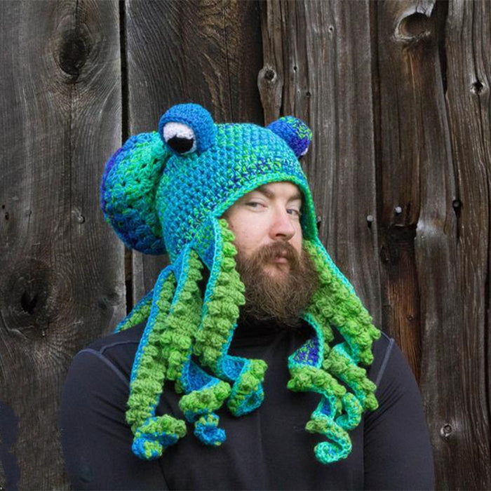 Warmteparadijs Gehaakte octopusmuts met krullende tentakels