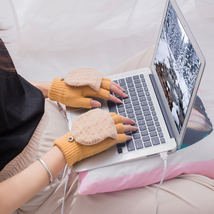 Gebreide verwarmde handschoenen op USB 5V, ademend