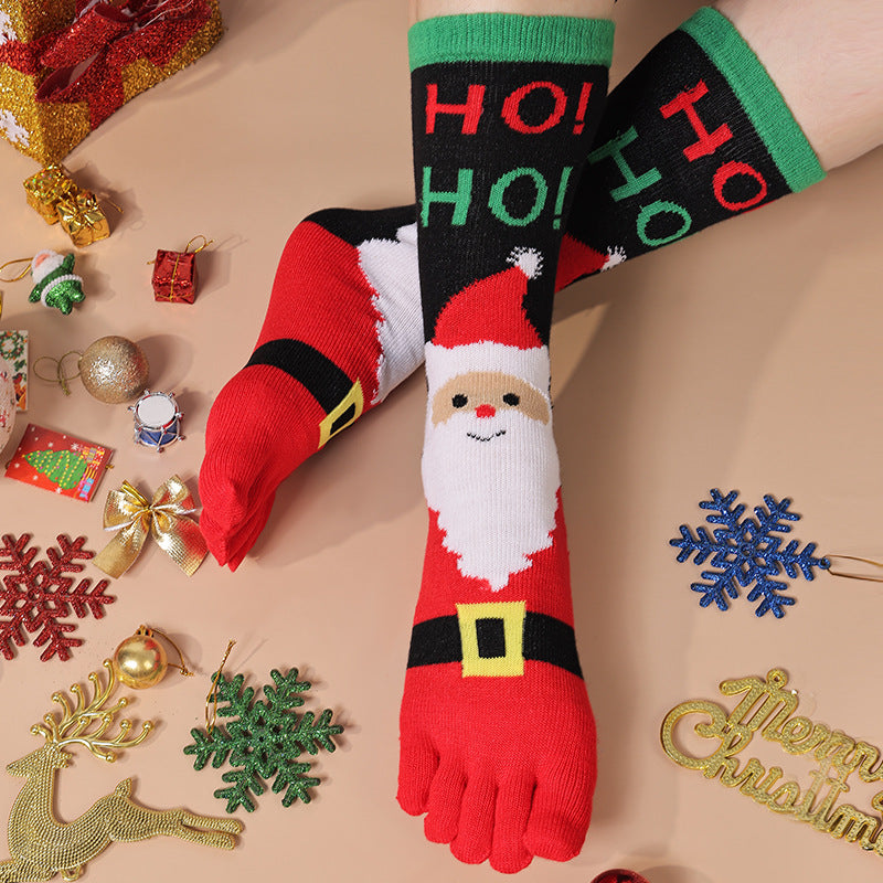 Kniehoge teensokken met kerstprint