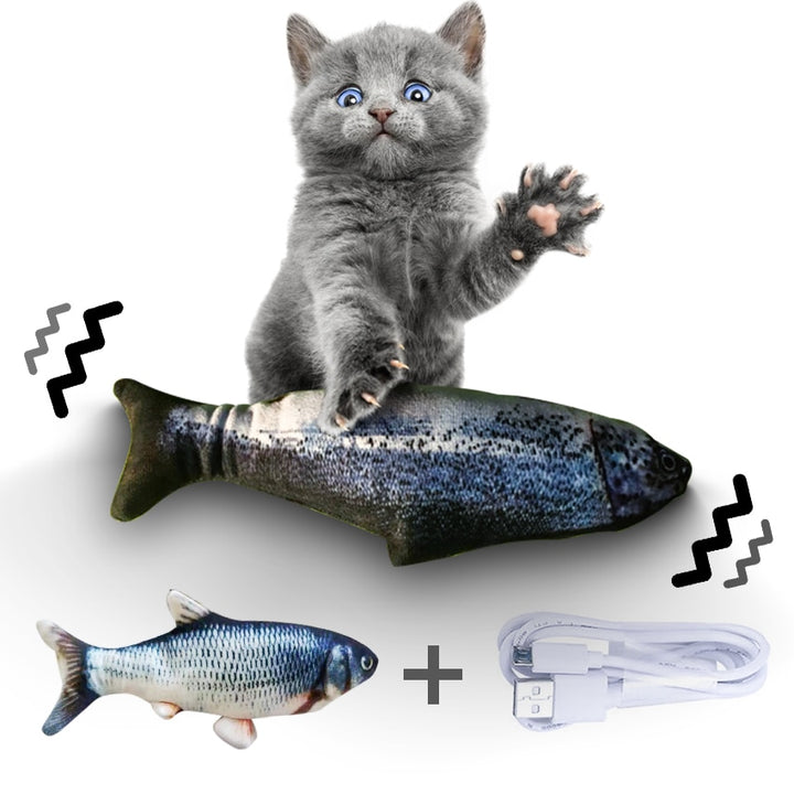 Oranje bewegende vis kattenspeelgoed met kat