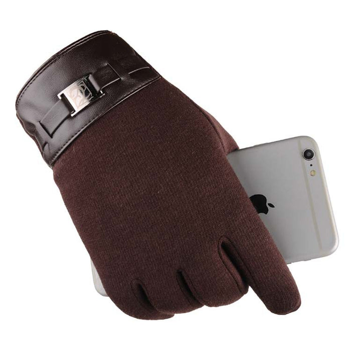 Warmteparadijs Nette herenhandschoenen met touchscreen en gesp