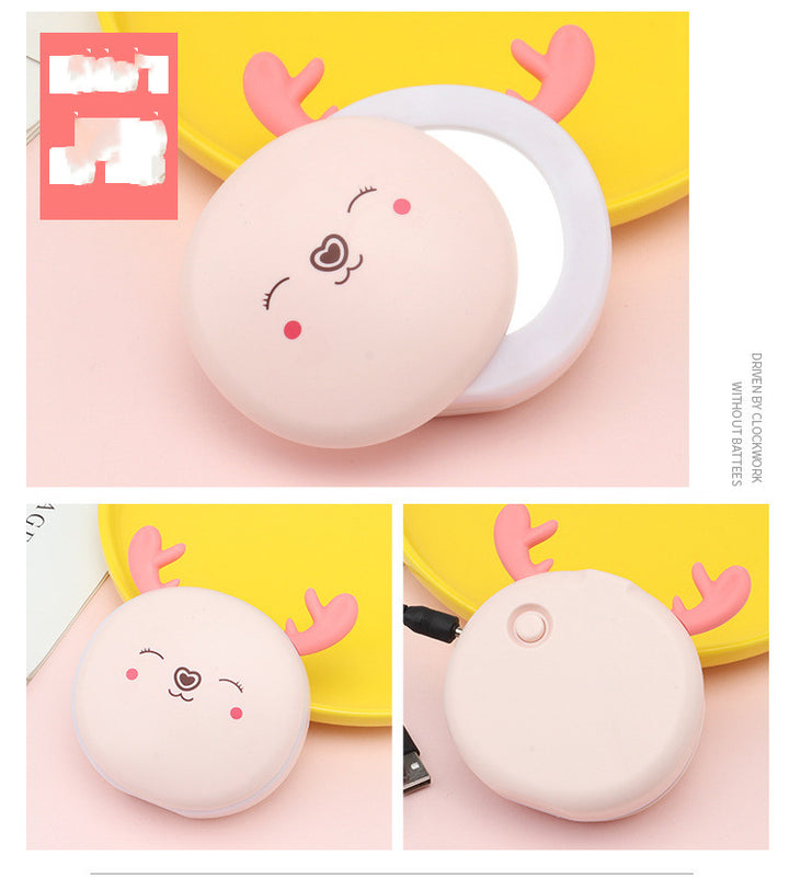 3-in-1 handwarmer met powerbank en make-upspiegel met LED