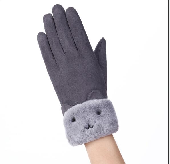 Warmteparadijs Handschoenen in suède look met pluche manchet