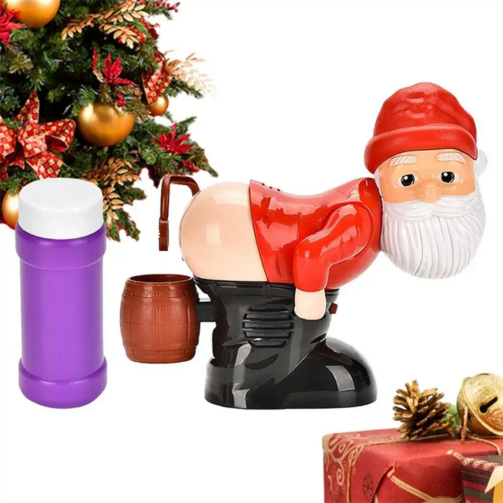 Kerstman bellenblaasmachine die bellen blaast