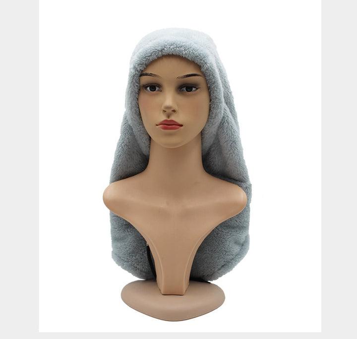 Pluche bivakmuts met nekwarmer