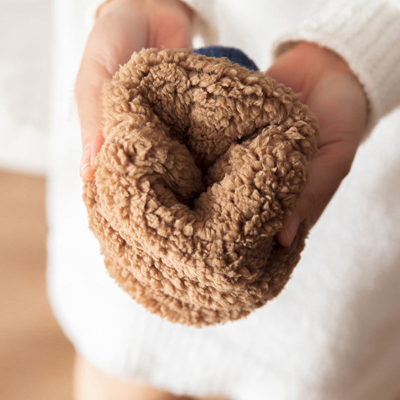 Gebreide huissokken met fleece boord