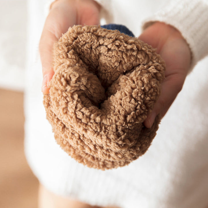 Gebreide huissokken met fleece boord