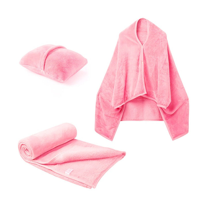 Fleece deken als omslagdoek met knopen