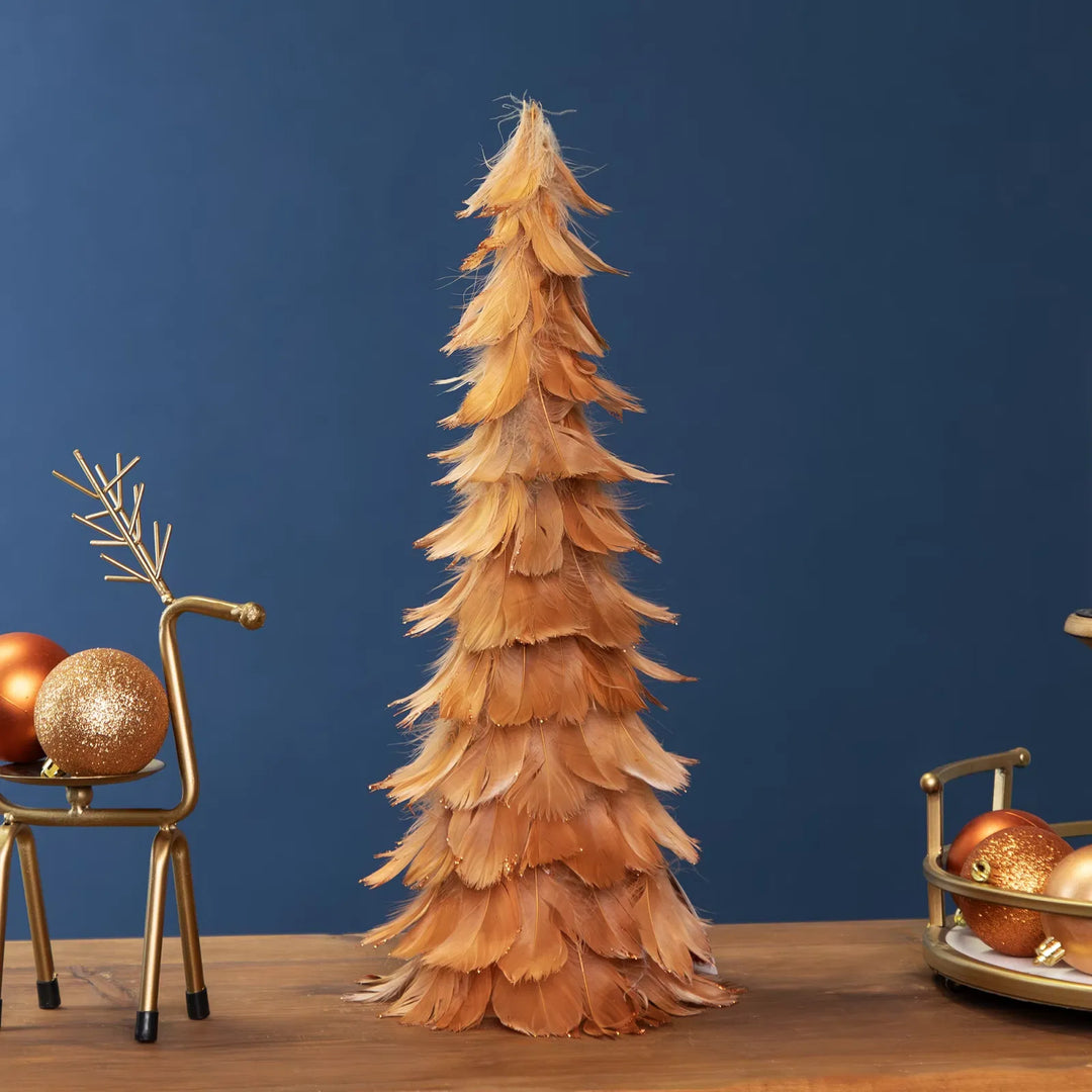 Oranje verenkerstboompje met glitter