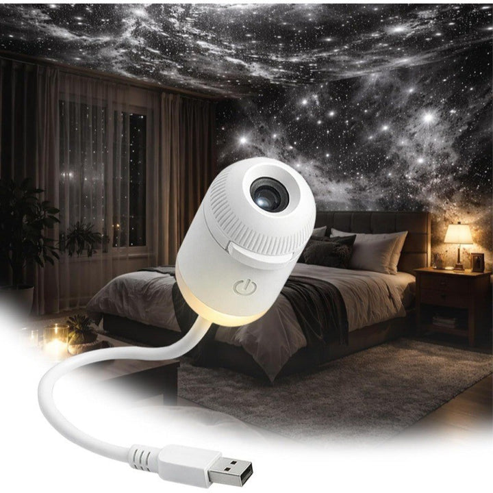 Projectielamp met sterrenhemel-dia’s, touchbediening en USB