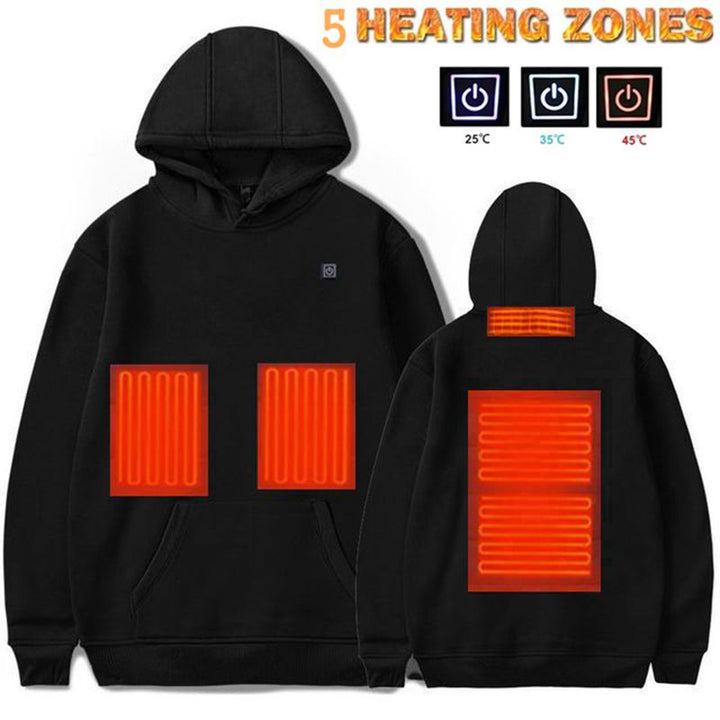 Verwarmde hoodie met USB voor dames en heren, licht en warm