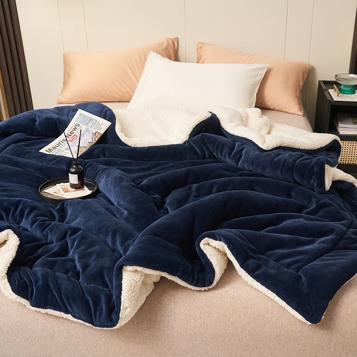 Warmteparadijs Omkeerbare sherpa plaid, dik en warm voor bank en bed