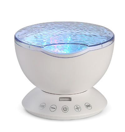 Projector met blauwe oceaangolven op plafond