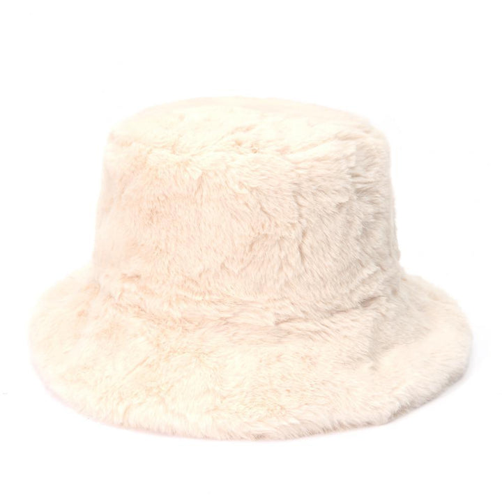 Pluizige bucket hat met koeienprint