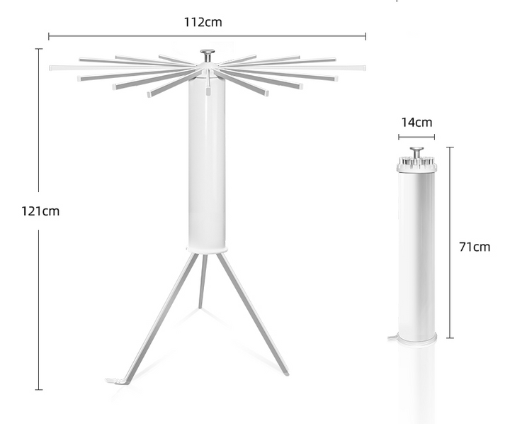 Opvouwbaar staand wasrek met aluminium stangen