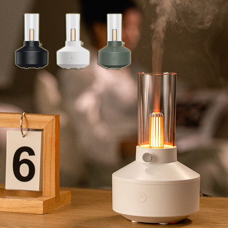 Retro aroma diffuser met gloeidraadlicht, geschikt voor de auto