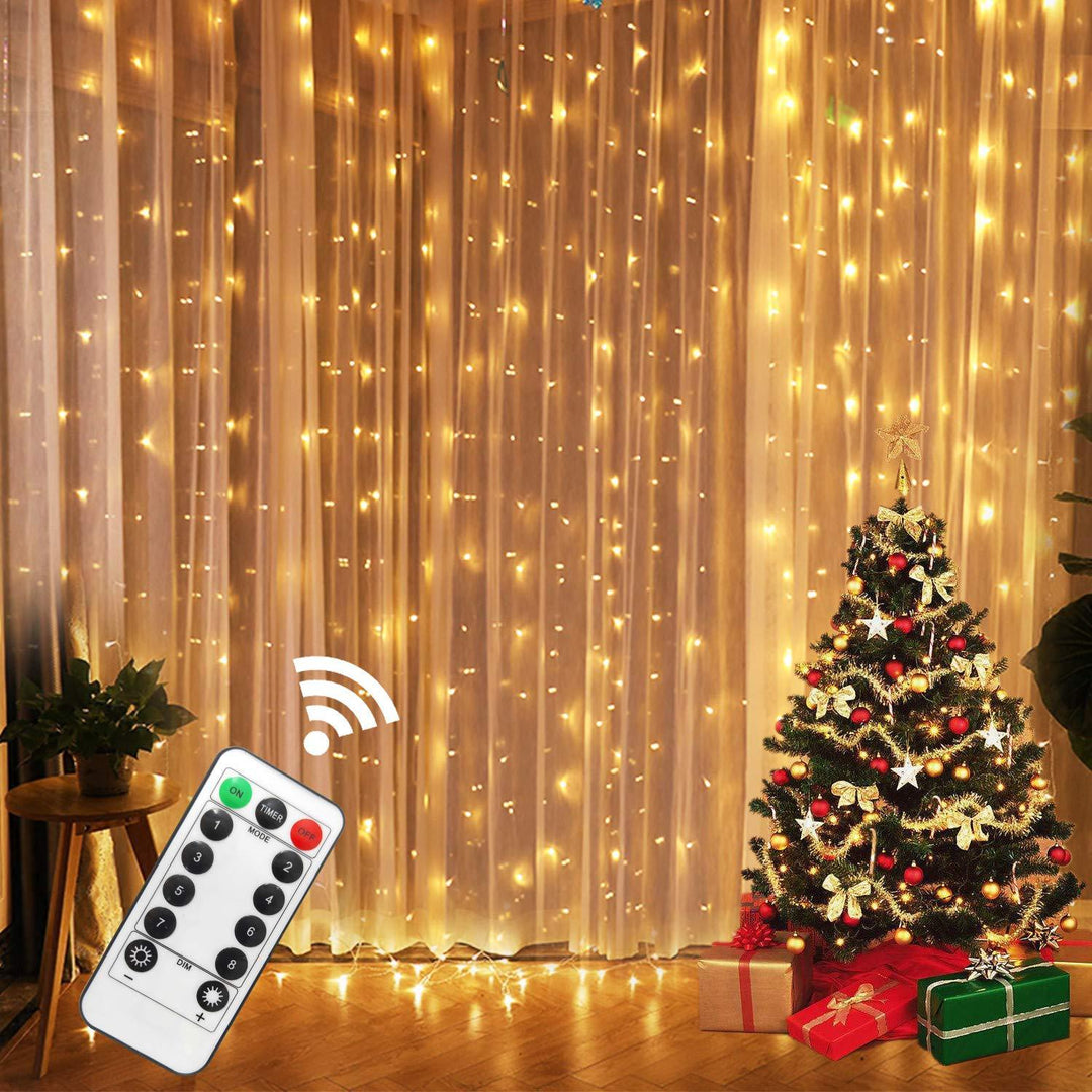 Led-lichtgordijn voor het raam met USB en 8 lichtstanden