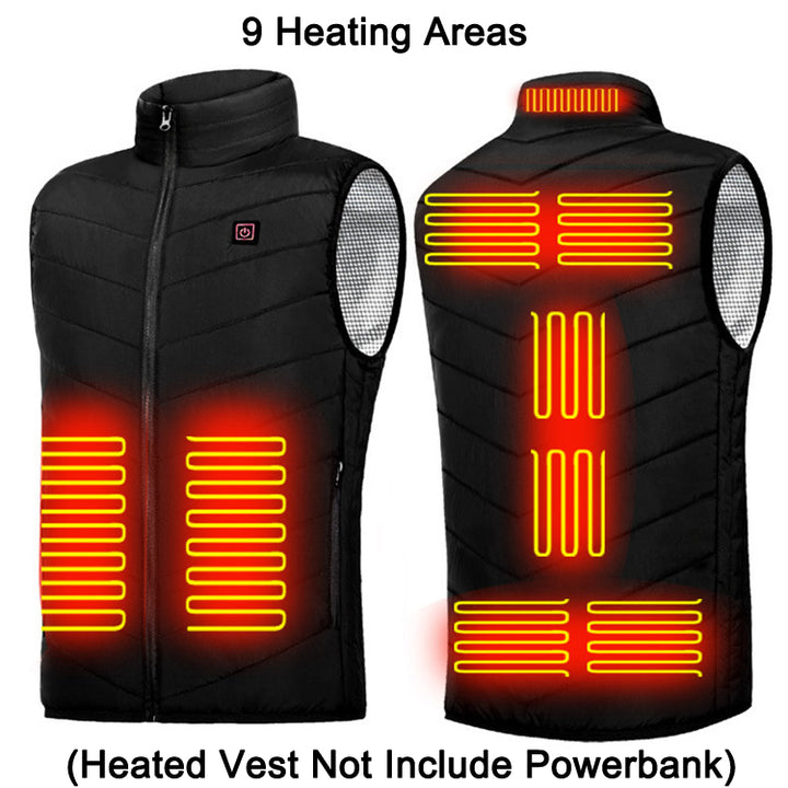 Verwarmde jas op USB met 2, 4 of 9 verwarmingszones, S-6XL