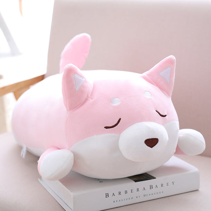 Bruine Shiba Inu knuffel met slapend gezicht