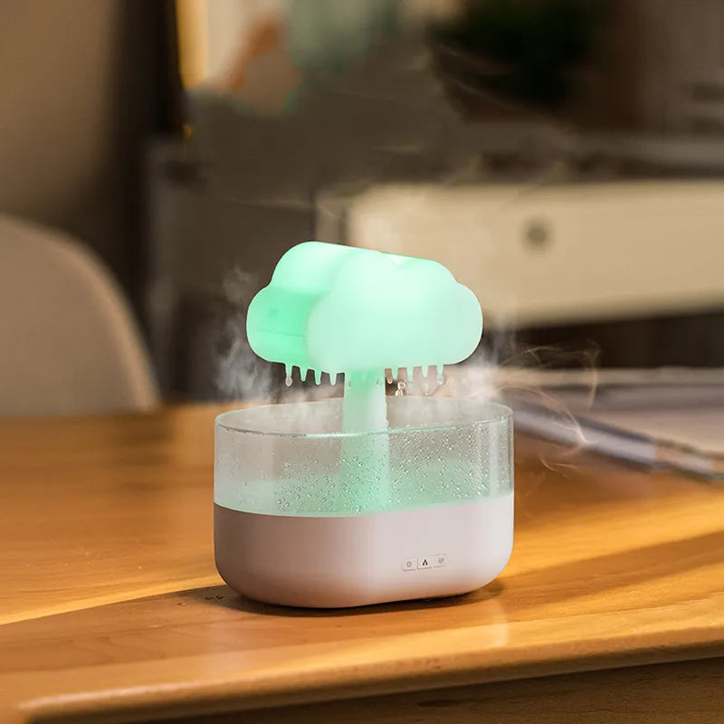 Regenwolk nachtlampje met luchtbevochtiger en 7 kleuren LED