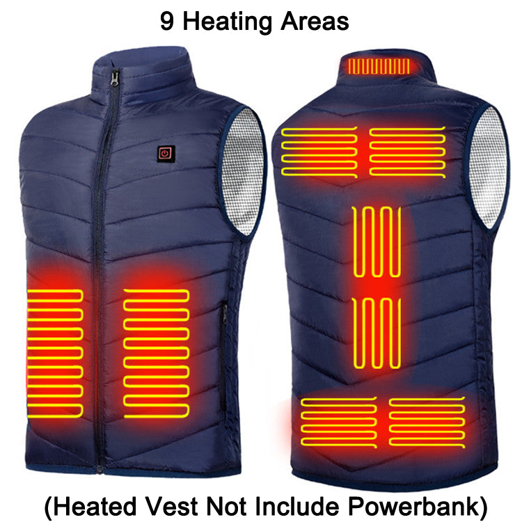 Verwarmde jas op USB met 2, 4 of 9 verwarmingszones, S-6XL