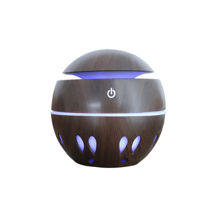 Warmteparadijs Kleine USB aroma diffuser in houtlook met sfeerlicht